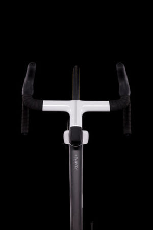 Bicycle handlebar with 'Fulcrum' branding on a black background