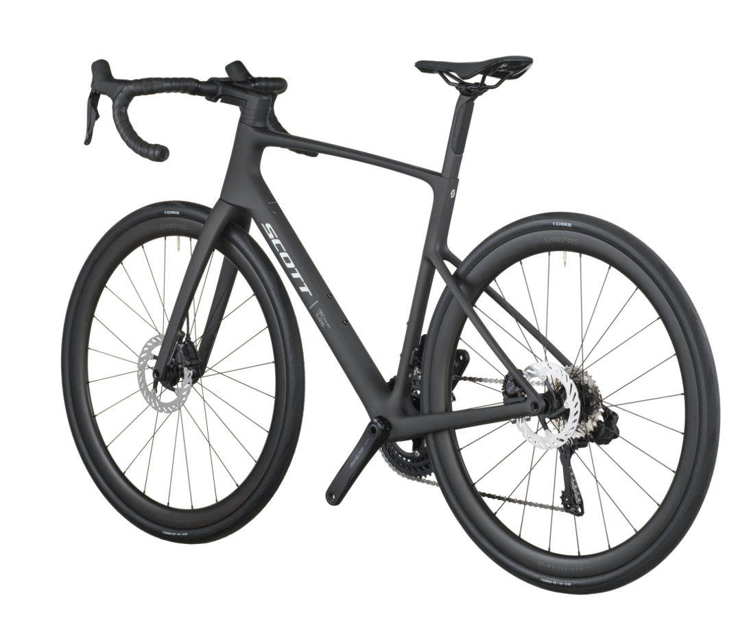 Black bicycle on a white background