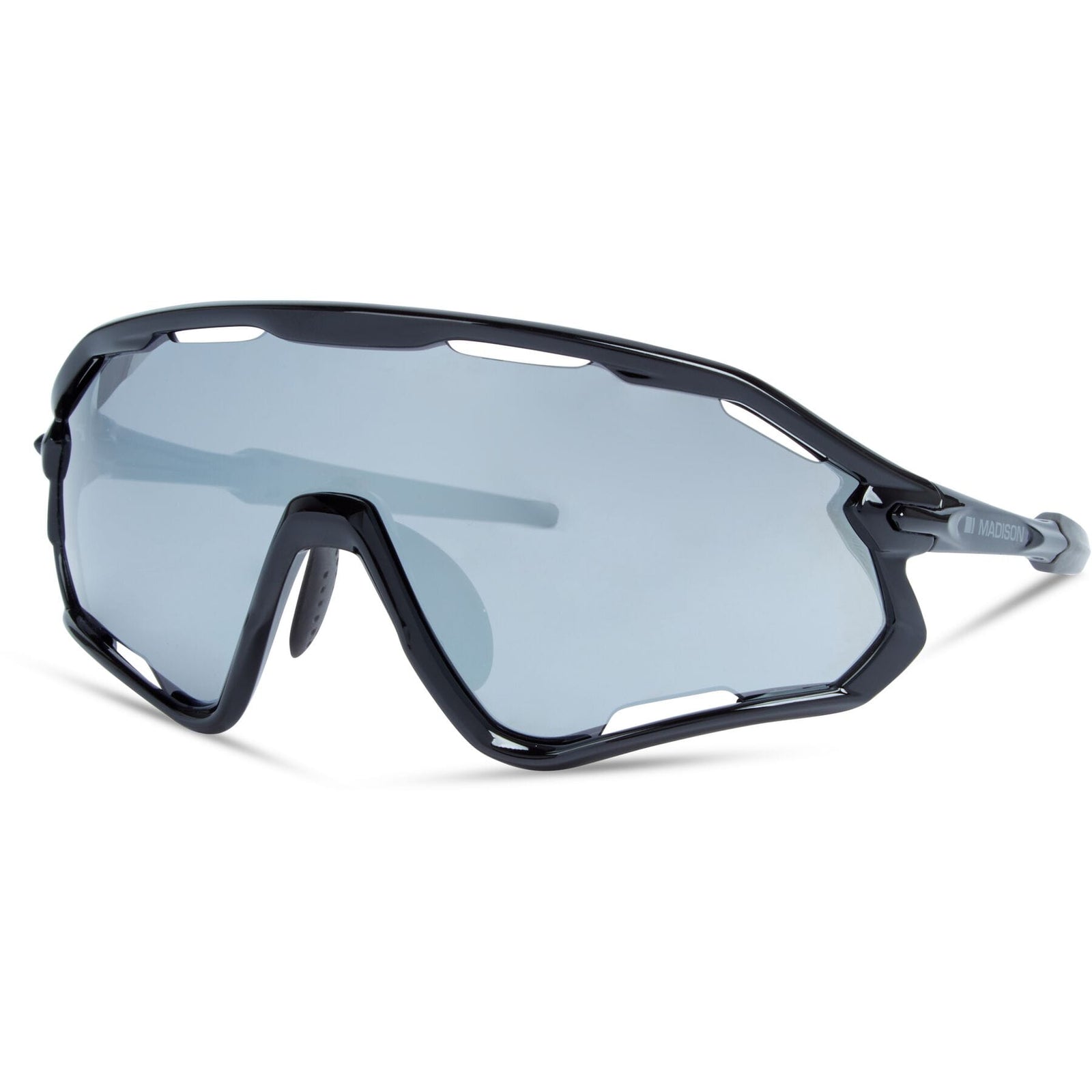 Code Breaker Gloss Black Sunglasses - Silver Mirror Lens